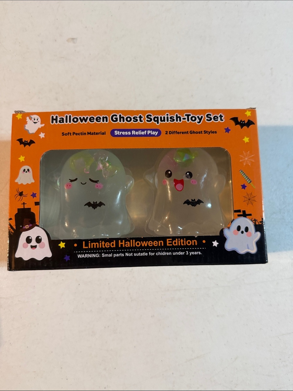 Halloween Ghost Squish-Toy Set - Limited Edition Clear Ghosts